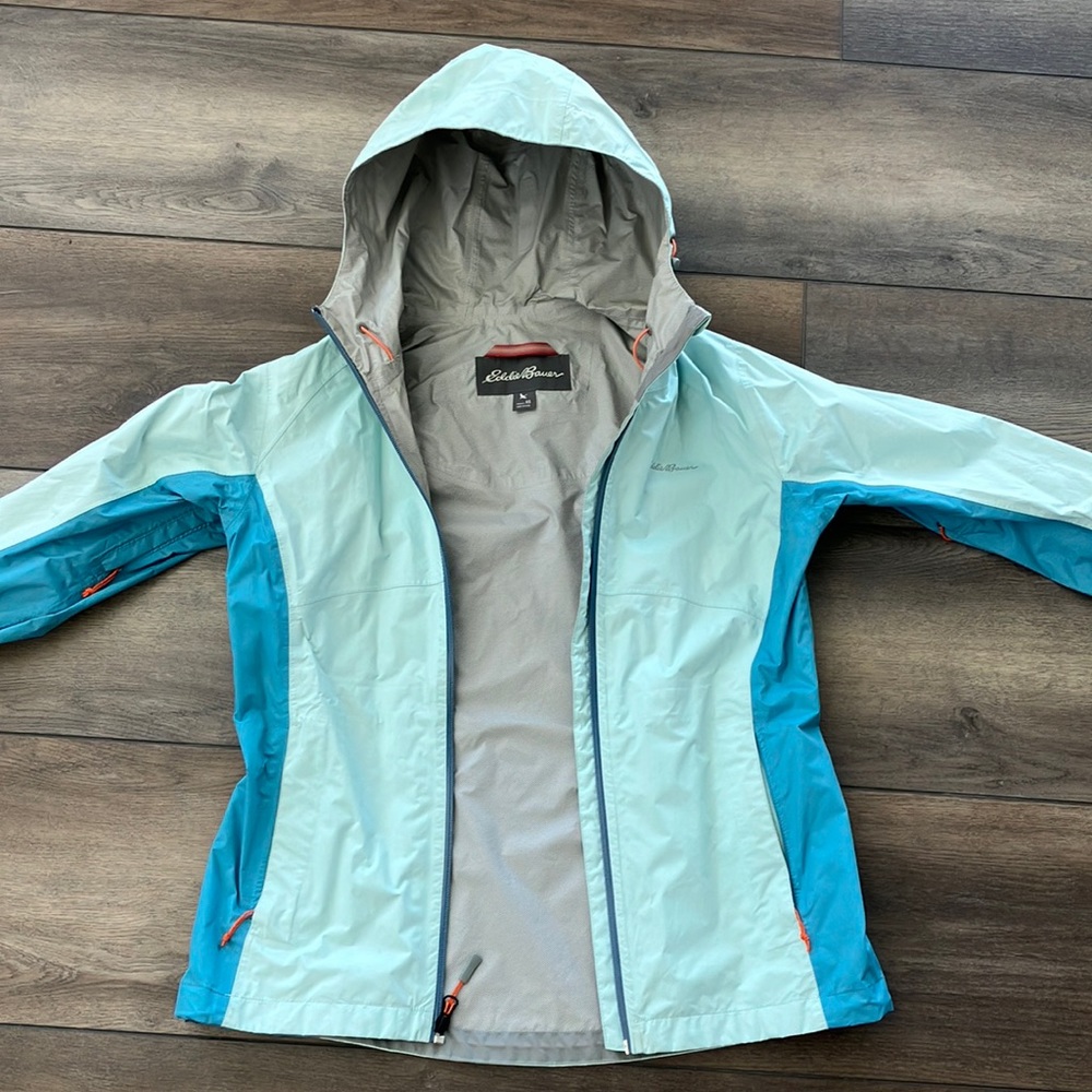 Light Blue Eddie Bauer Rain Jacket